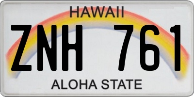 HI license plate ZNH761