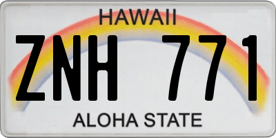 HI license plate ZNH771