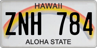 HI license plate ZNH784