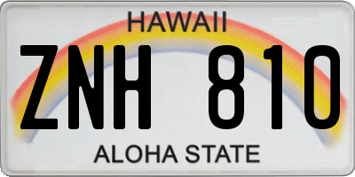 HI license plate ZNH810
