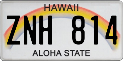 HI license plate ZNH814