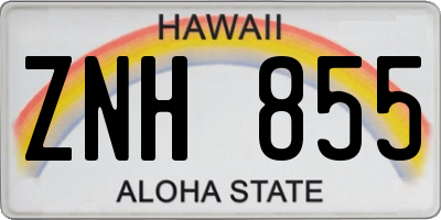 HI license plate ZNH855