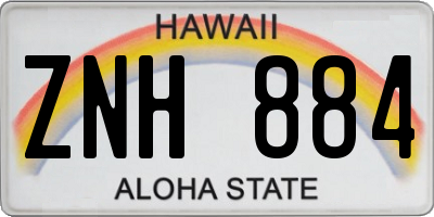 HI license plate ZNH884