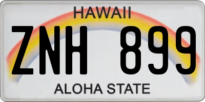 HI license plate ZNH899