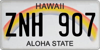 HI license plate ZNH907