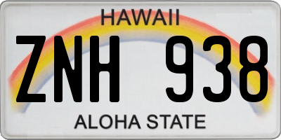 HI license plate ZNH938