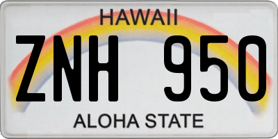 HI license plate ZNH950