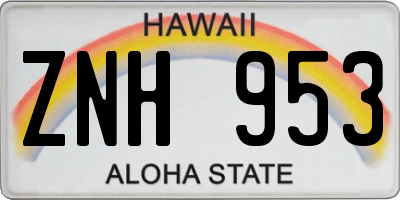 HI license plate ZNH953