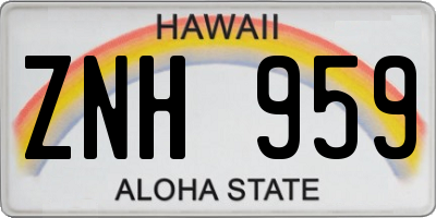 HI license plate ZNH959