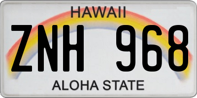 HI license plate ZNH968