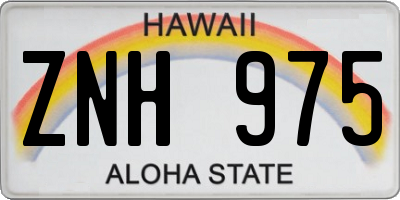 HI license plate ZNH975