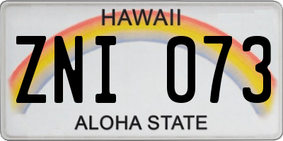 HI license plate ZNI073