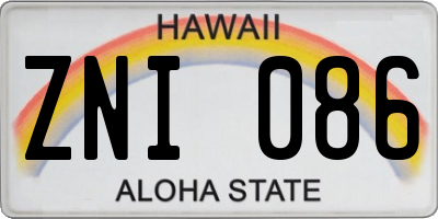HI license plate ZNI086