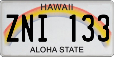 HI license plate ZNI133