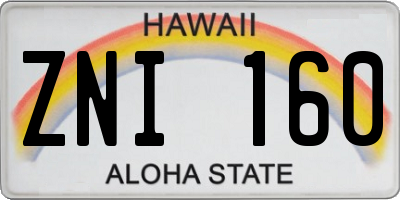 HI license plate ZNI160