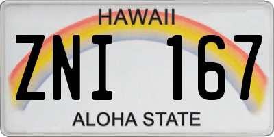 HI license plate ZNI167