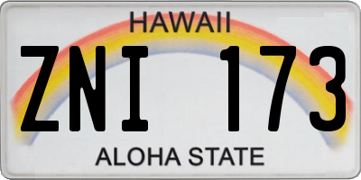 HI license plate ZNI173