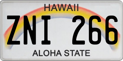 HI license plate ZNI266