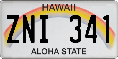 HI license plate ZNI341