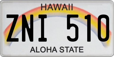 HI license plate ZNI510