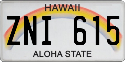 HI license plate ZNI615