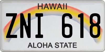 HI license plate ZNI618