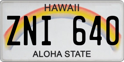 HI license plate ZNI640