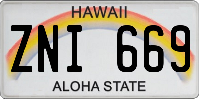 HI license plate ZNI669