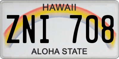 HI license plate ZNI708