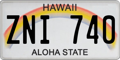 HI license plate ZNI740