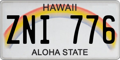 HI license plate ZNI776