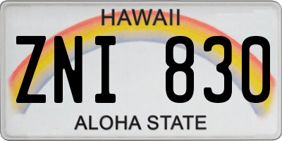 HI license plate ZNI830