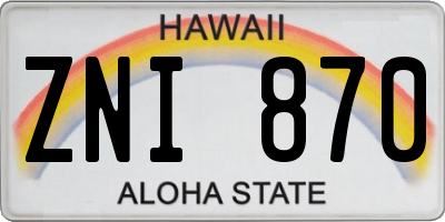 HI license plate ZNI870