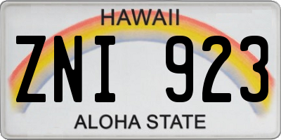 HI license plate ZNI923