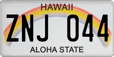 HI license plate ZNJ044