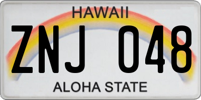 HI license plate ZNJ048