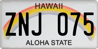 HI license plate ZNJ075