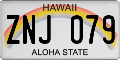 HI license plate ZNJ079
