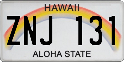 HI license plate ZNJ131