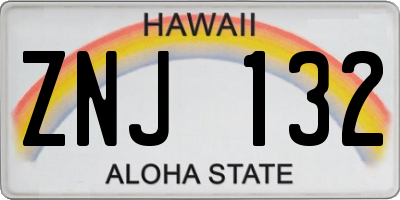 HI license plate ZNJ132