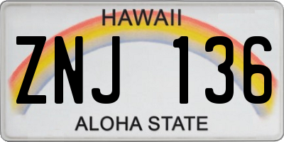 HI license plate ZNJ136