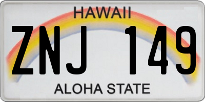 HI license plate ZNJ149