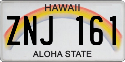 HI license plate ZNJ161
