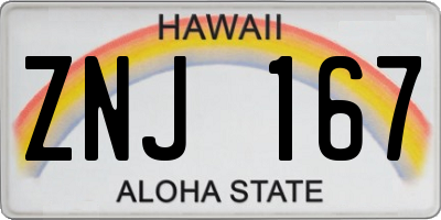 HI license plate ZNJ167