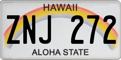 HI license plate ZNJ272