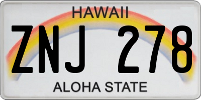HI license plate ZNJ278