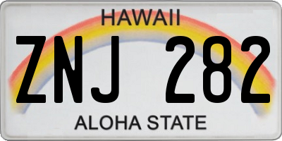 HI license plate ZNJ282