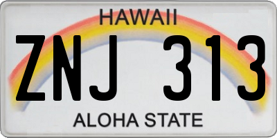 HI license plate ZNJ313