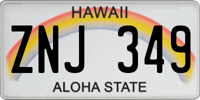 HI license plate ZNJ349