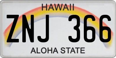HI license plate ZNJ366